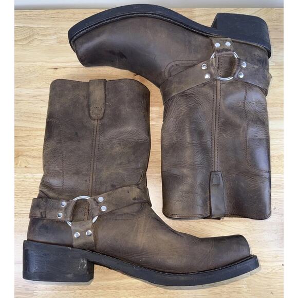 DURANGO CROSSROADS 11" MENS USA Size 13D BROWN LEATHER HARNESS MOTO BOOTS - Picture 6 of 10